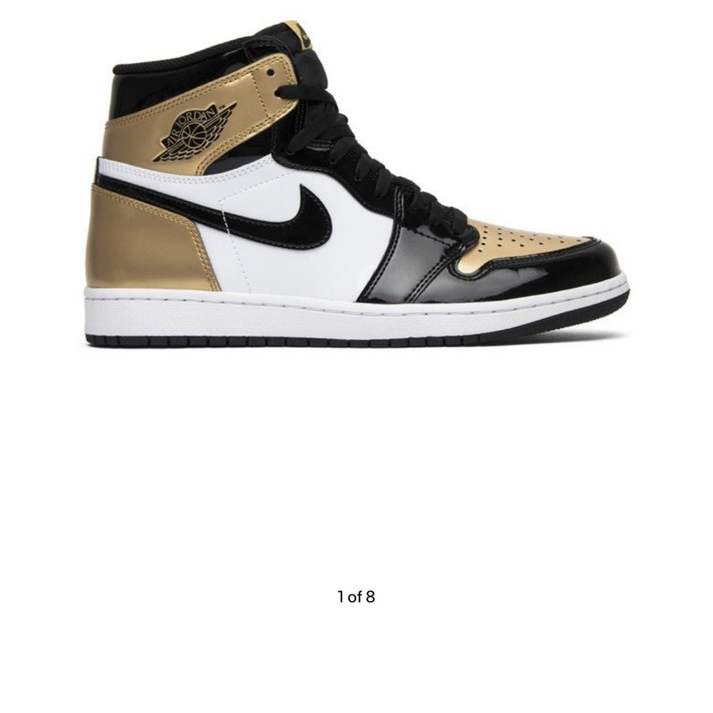 Nike Men's Black and Gold High-Top Sneakers